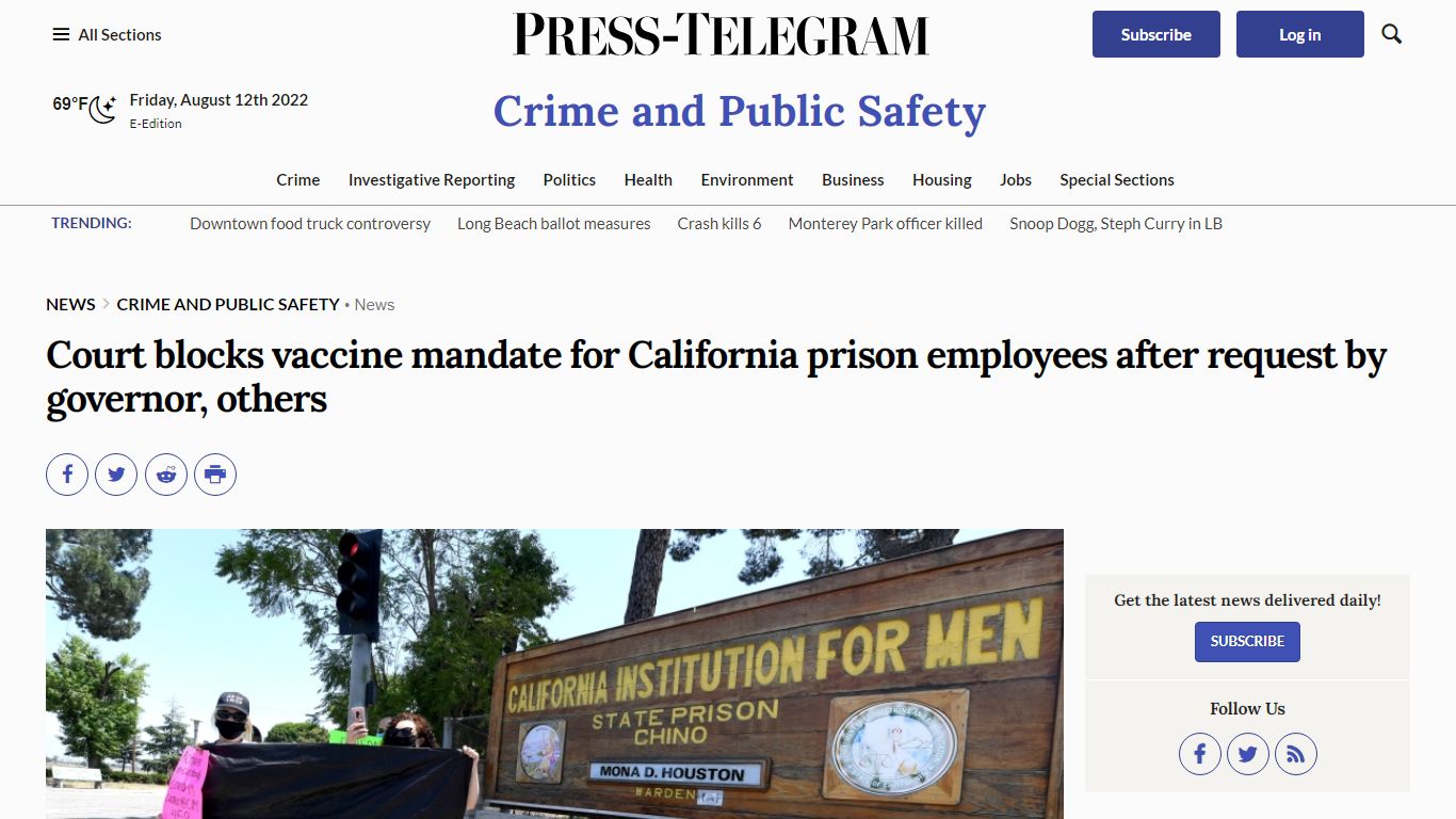 Court blocks vaccine mandate for California prison ...
